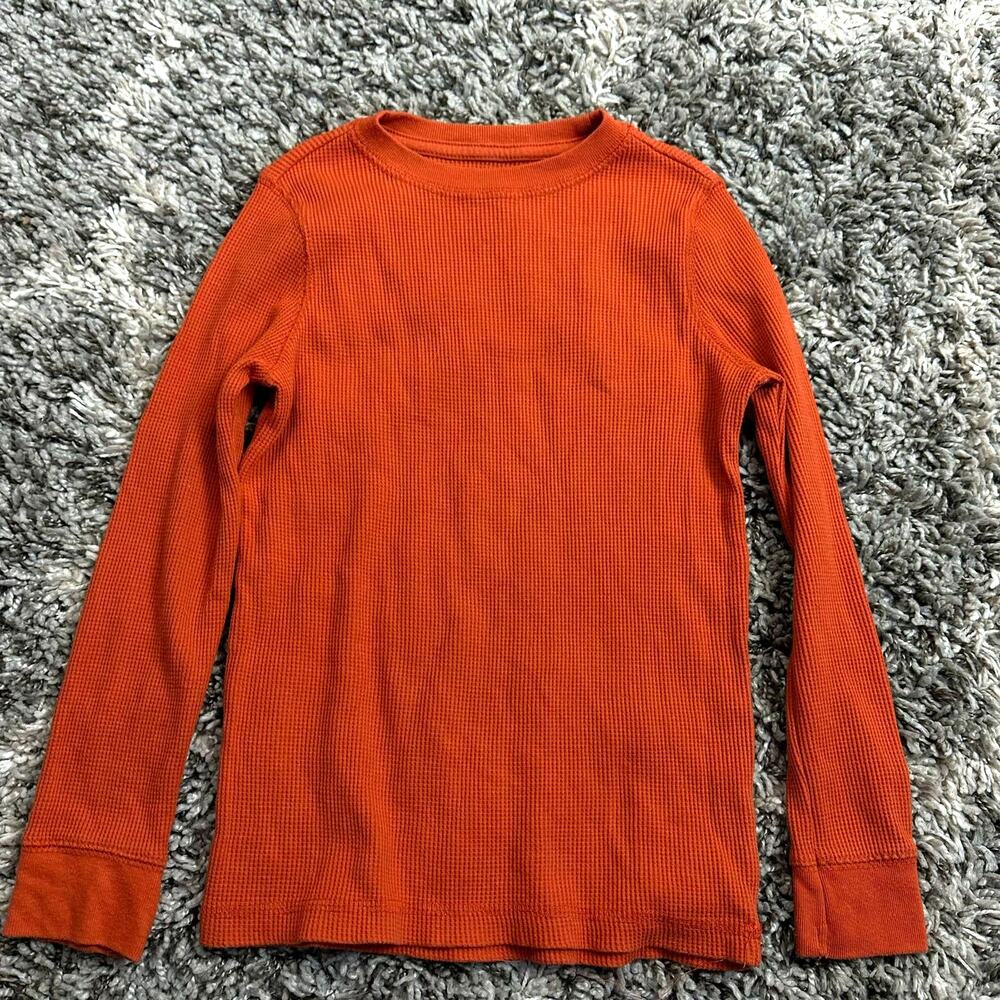 Urban Pipeline Burnt Orange Waffle Knit Thermal Long Sleeved T Shirt S Small